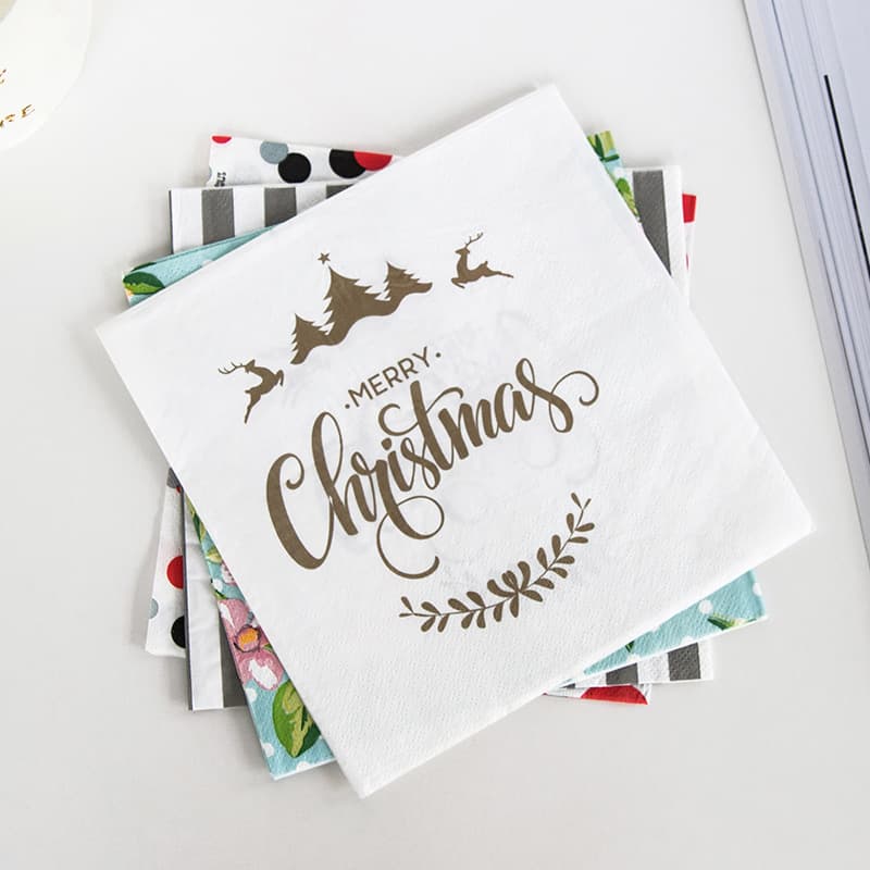 Pure Wood Pulp Colorful Napkin Paper Square Towel Paper Advertising Tissue Logo Printing Hotel Western Dining Coffee Shop