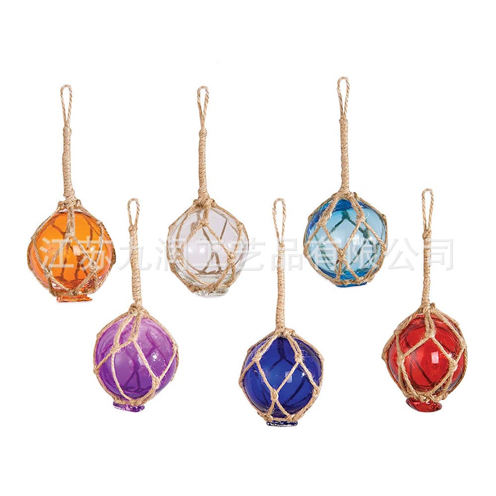 Christmas Glass Ball String Hemp Rope Woven Glass Ball Christmas Tree Ornament Office Culture Decoration
