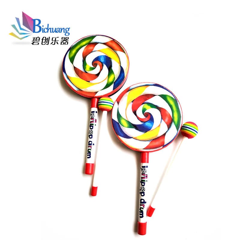 Lollipop drum Orff children's percussion instrument infant and young children music performance tambourine percussion hand beat drum
