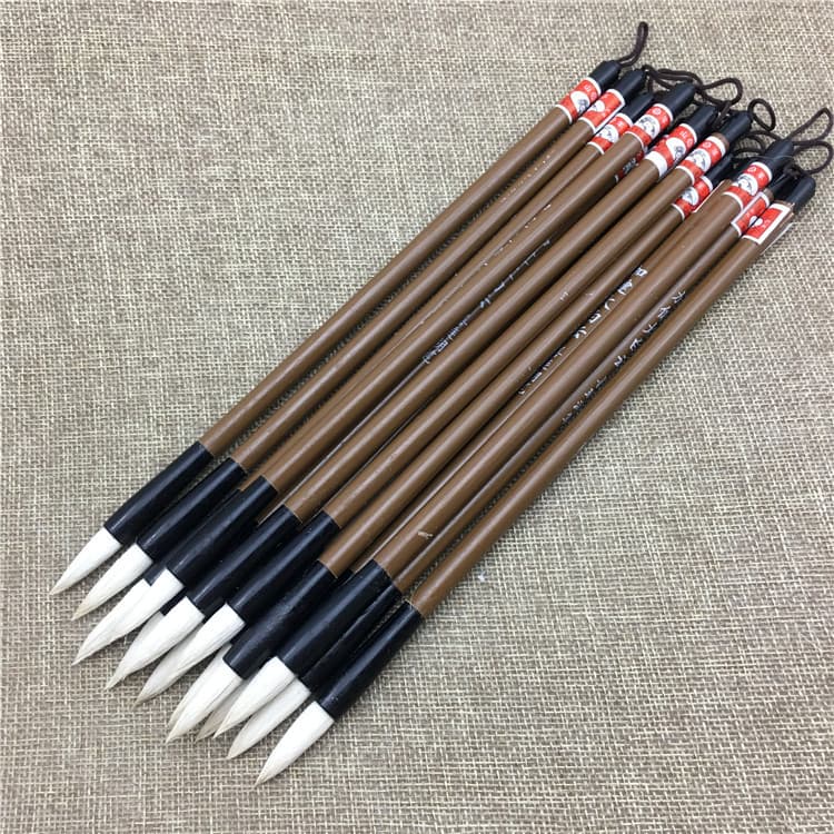 Factory direct supply of reinforced large white cloud goat hair brushes at low prices, calligraphy and painting training brush wholesale.