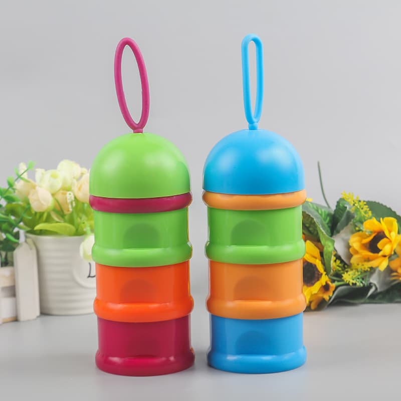Baby Milk Powder Container, Independent Layered Powder Compartment, Portable Three-Layer Milk Powder Box, Snack Box