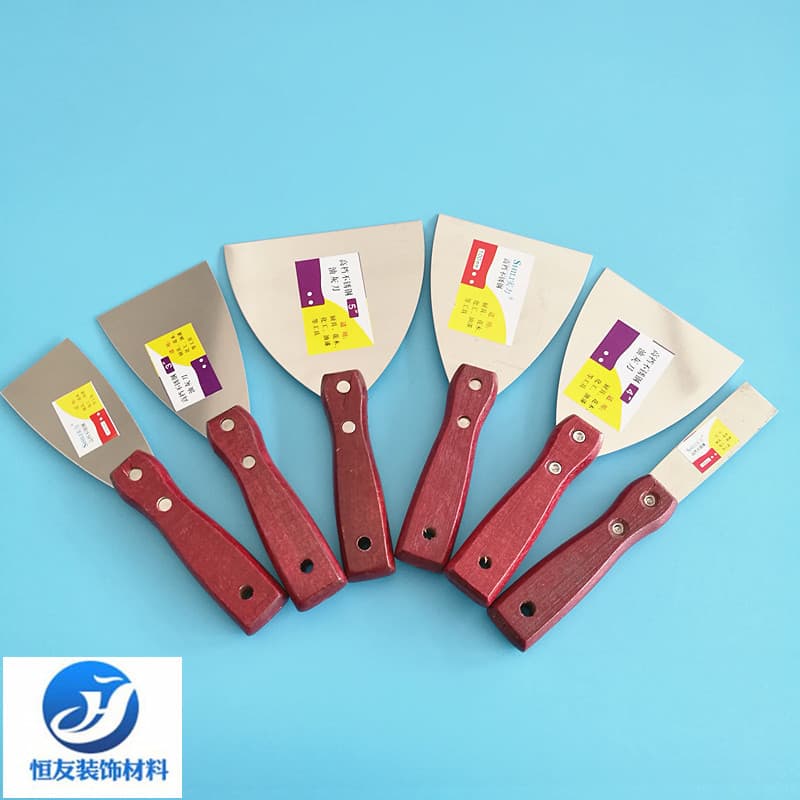 Stainless Steel Putty Knife Wooden/Iron Handle Scraper Medium/Thick Blade for Patching, Cleaning, and Joint Cleaning