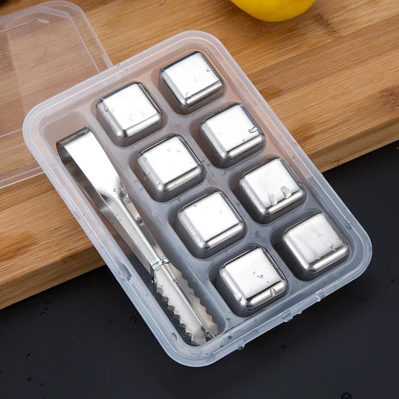 304 Stainless Steel Quick-Freezing Metal Ice Cubes for Coffee Drinks Whiskey Barware Creative Supplies