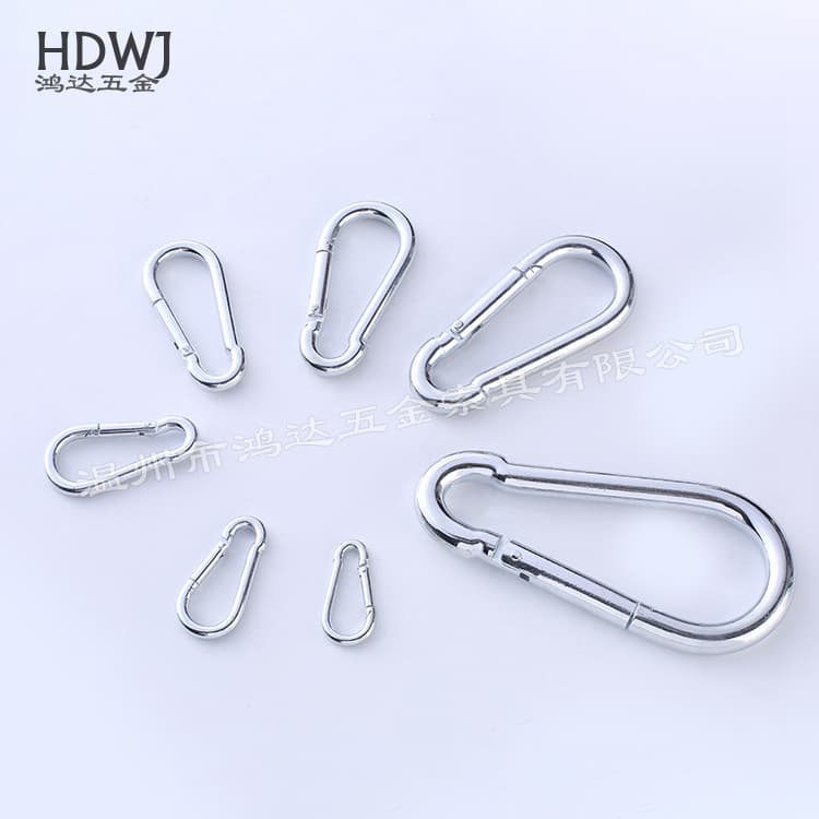 Factory Production Various Specifications 5299C Gourd-Shaped Spring Hook Carabiner Production Flat Hook Safety Buckle