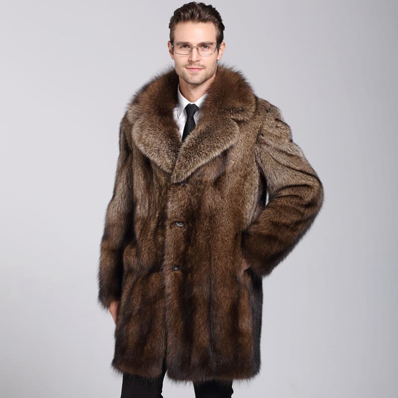 Zaohu fishermen coat 2026 new Haining mink coat men's whole mink large size casual mink imitation fur coat