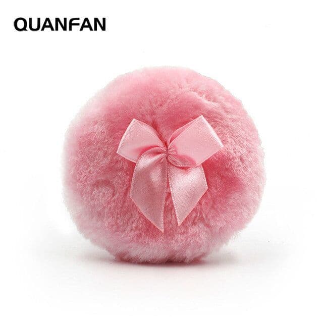 Velvet Powder Puff Cooling Sponge Long Hair Sponge Loose Powder Compact Cake Fixing Puff Pink Ribbon