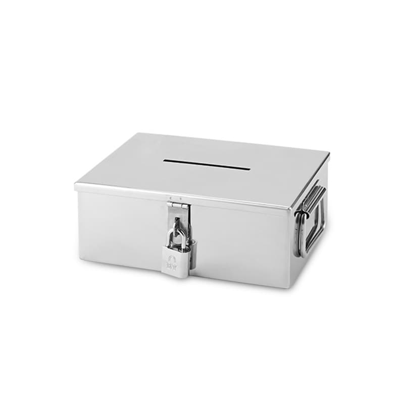 Thickened Stainless Steel Cash Box with Lock, for Supermarket Bank Cashier, Home Jewelry Storage