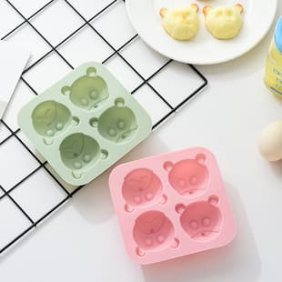 In Stock 4-Cavity Bear Silicone Cake Mold, Jelly, Pudding, Rice Cake, Chocolate Mold, Steamed Cake Baking Mold
