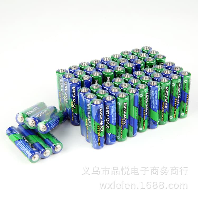 AAA size 7 battery, mercury-free, RoHS compliant, carbon-zinc P-type, portable (midi-max)