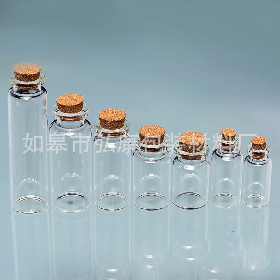 Manufacturer supplies cork bottle cork, bayonet transparent cork bottle, rainbow glass wishing bottle, drift bottle