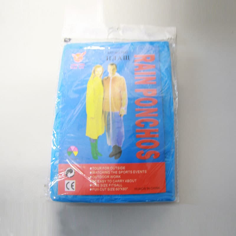 Factory sales disposable PE raincoat 34g snap fastener raincoat wholesale