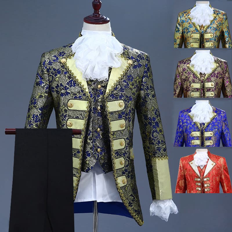 Men's European Court Dress Performance Attire Prince Charming Stage Retro European Style Drama Performance Costume Adult Version