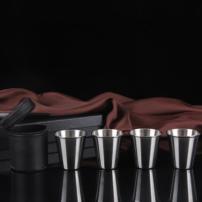 Factory direct sales stainless steel wine glass set 70ml wine glass set tea cup wholesale