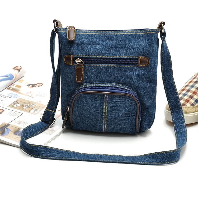2021 Korean style casual retro crossbody bag women's bag shoulder portable cross-body denim women's bag manufacturer