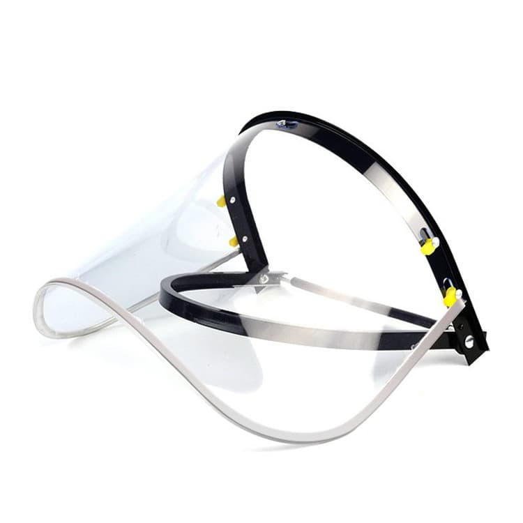 PVC Face Screen for Impact and Splash Protection, Head-Mounted Screen, Chemical and Acid/Alkali Resistance, Compatible with Hard Hat Mount