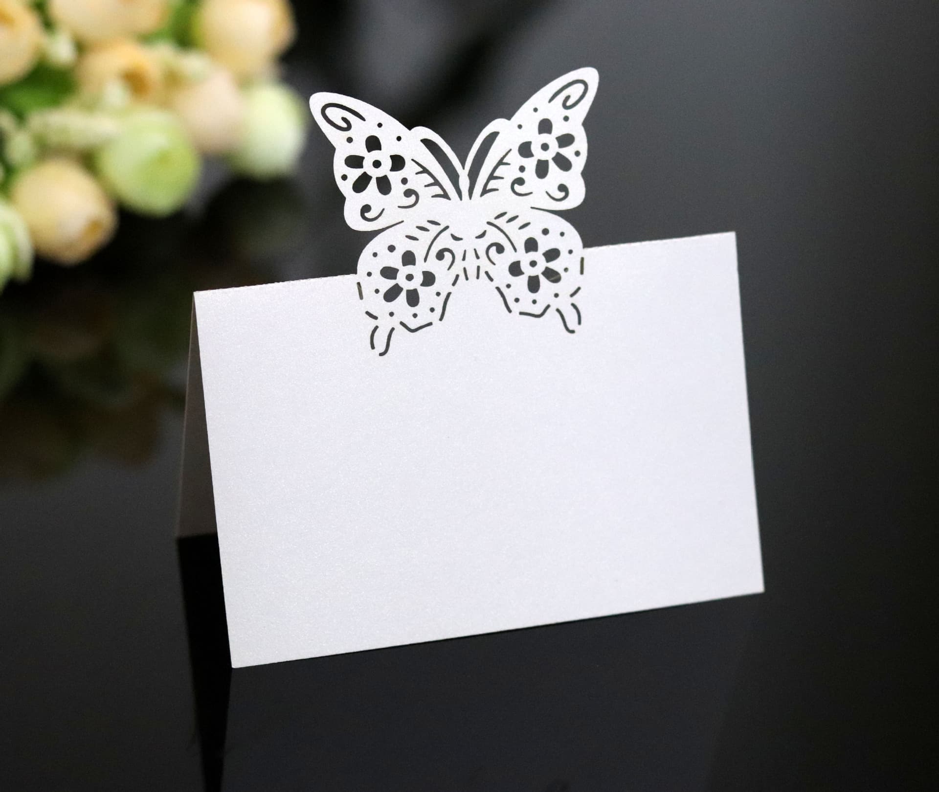 Amazon Wedding 3D Butterfly Seat Card Laser Cut-out Card Tiffany Blue Check-in Table European Style Table Card