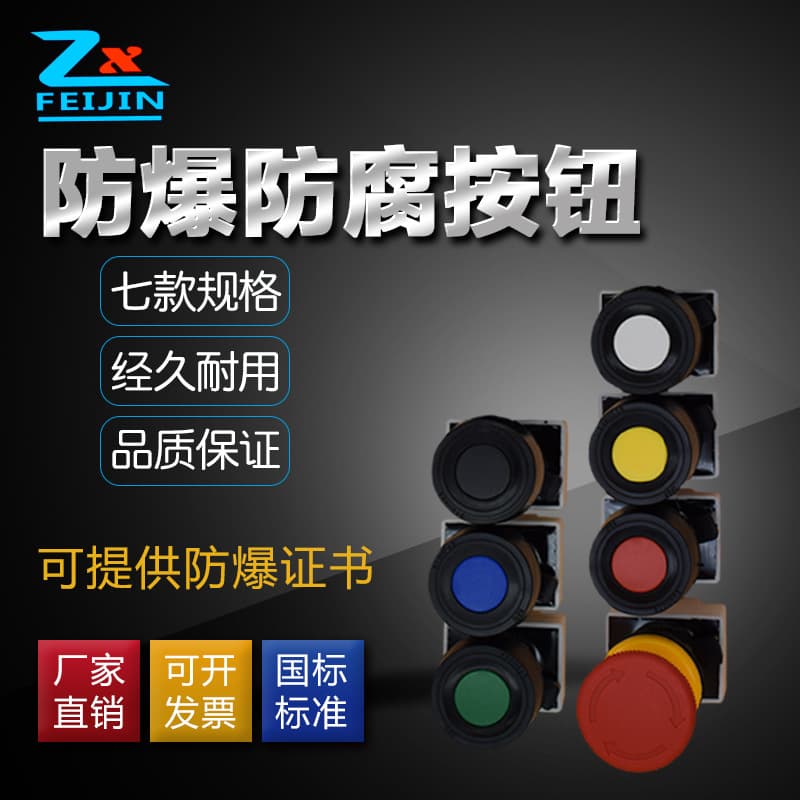 BAD8050 Self-Resetting Explosion-Proof Push Button Switch Flat Button 30mm Aperture Durable Waterproof Explosion-Proof Button