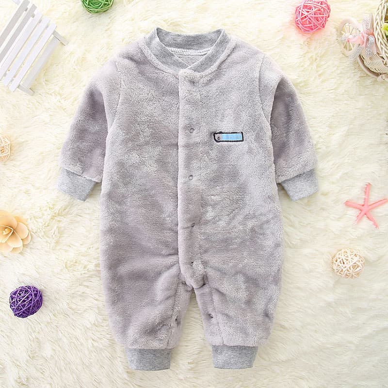 Newborn Pajamas Autumn/Winter Flannel Thermal Thickened Romper 0-1 Year Baby Outwear Coverall