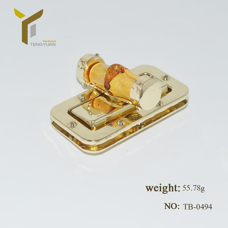 Large bamboo joint locks for luggage hardware, DIY handmade bag decorative vintage locks, zinc alloy die-cast bamboo joint twist locks.