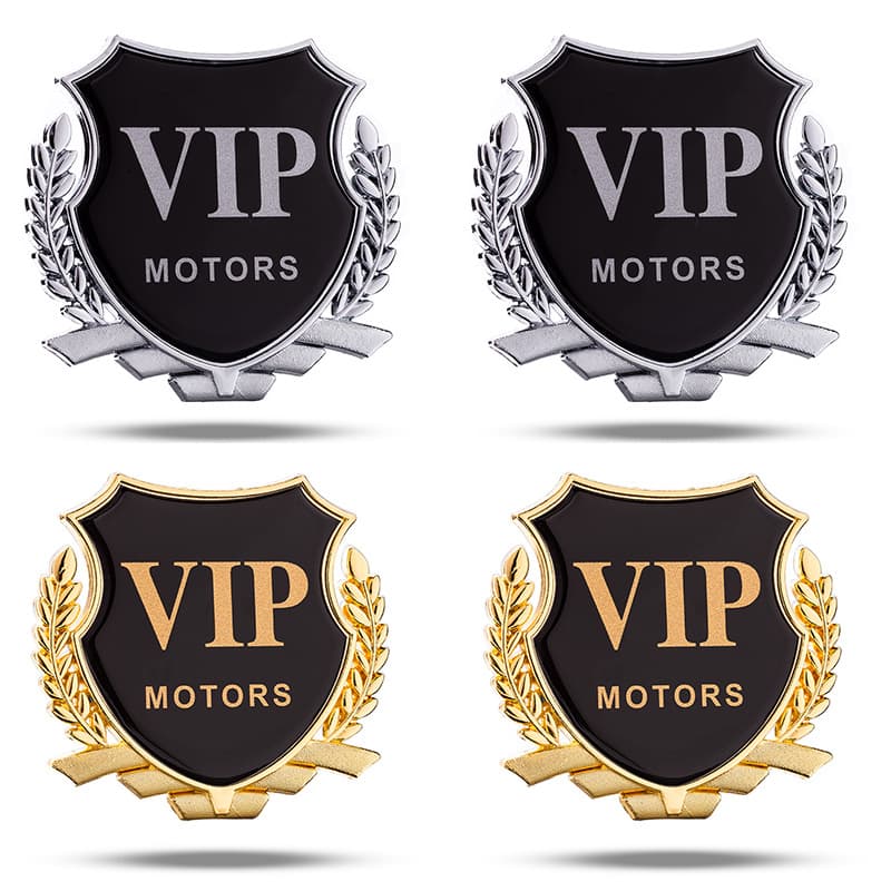Large personalized VIP car logo car VIP word mark side mark decorative sticker modified metal tail mark logo scratch car sticker