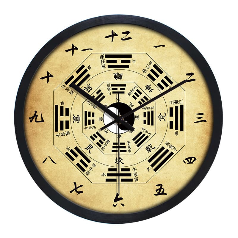 Taiji Bagua Creative Silent Wall Clock Living Room Chinese Massage Foot Path Traditional Chinese Medicine Health Wellness Massage Clock for the Blind