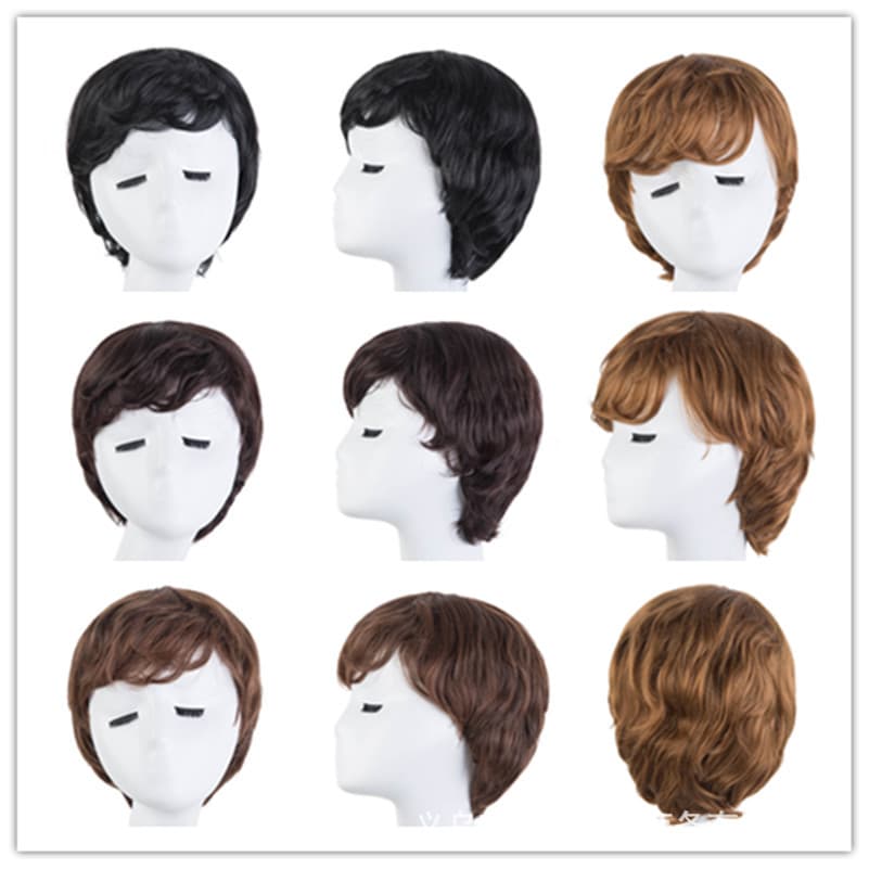 Fashion Wig European American Black Women Short Hair High Temperature Silk Dark Brown Short Wig Stock Wholesale