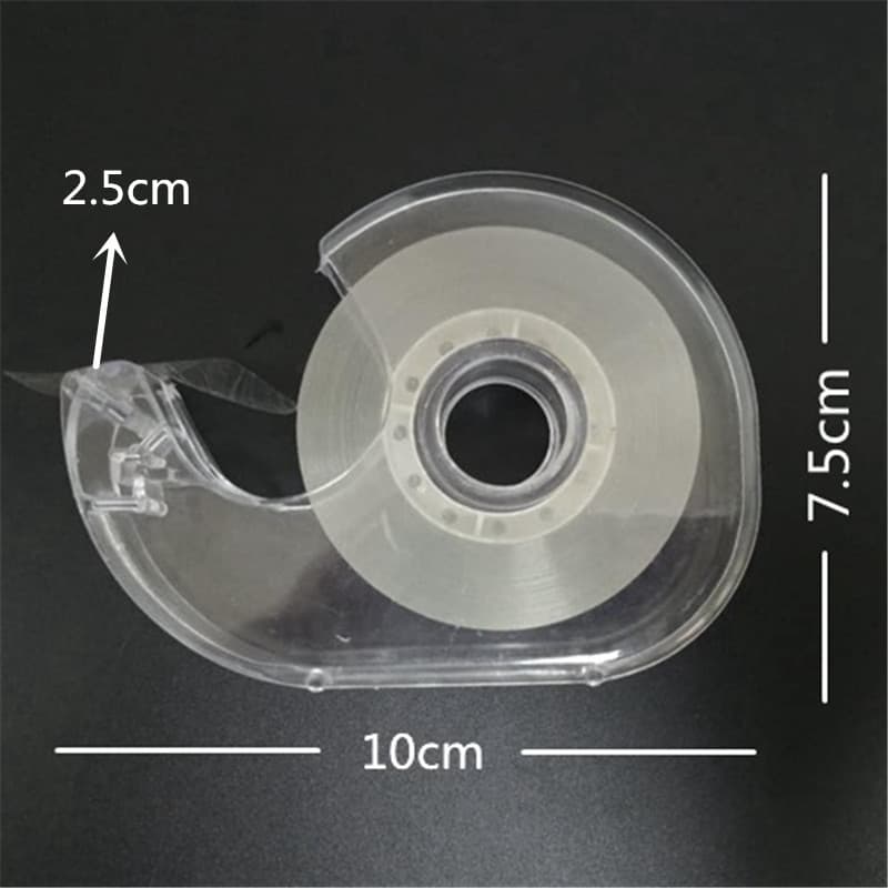 Transparent Plastic Mini Tape Cutter Holder ABS Material 10cm*7.5cm*2.5cm Size Suitable for Various Tape Widths