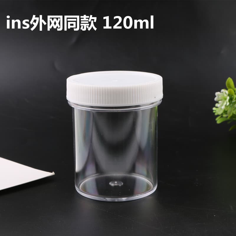 120g Wide Mouth Jar Slime Storage Box Clay Bubble Slime Transparent Can Ins Same Style Sealed