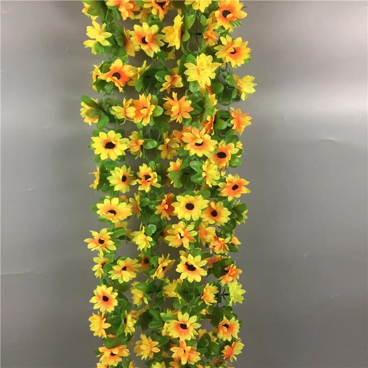 Kindergarten Decoration Simulation Sunflower Flower Vine Ceiling Decoration Sunflower Plastic Flower Silk Flower Rattan Fake Flower