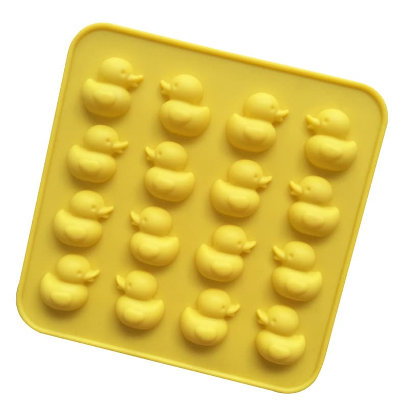 16-Cavity Little Yellow Duck Chocolate Drop Mold Ice Cube Silicone Cake Mold Dessert Duck Plaster Doll Mold
