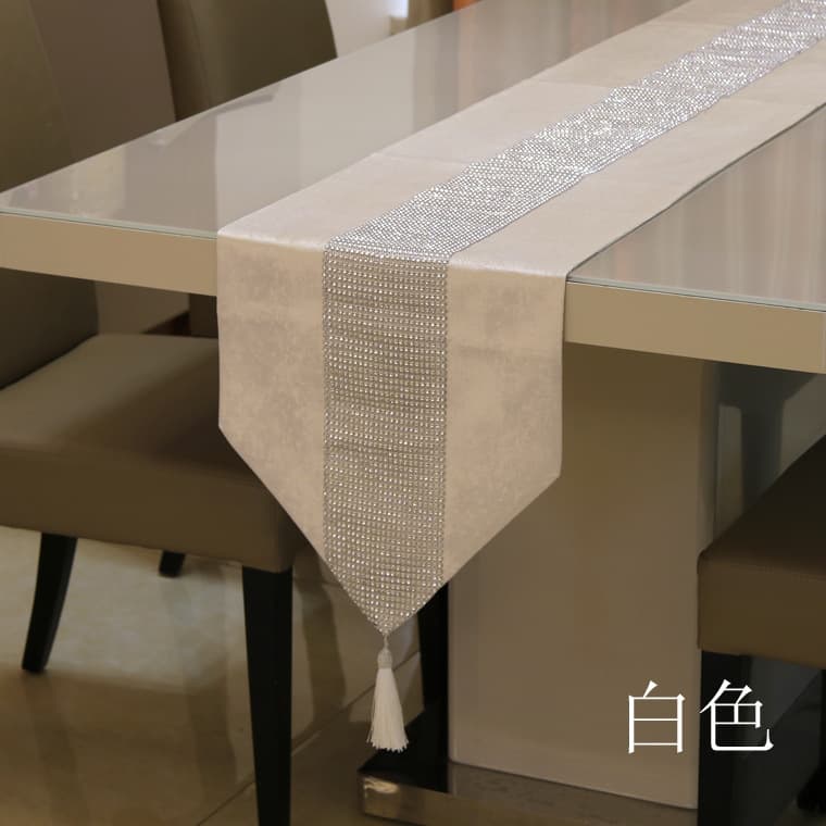 Cross-border Bright Diamond and Hemp Modern Simple European Table Flag New Chinese Tablecloth European and Korean Quality Holiday Table