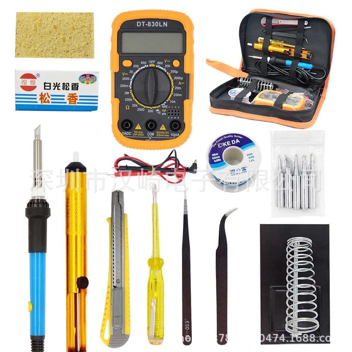 Export 220V/110V Electric Soldering Iron Multimeter Set Adjustable Constant Temperature Kit with Packaging 110V 60W Soldering