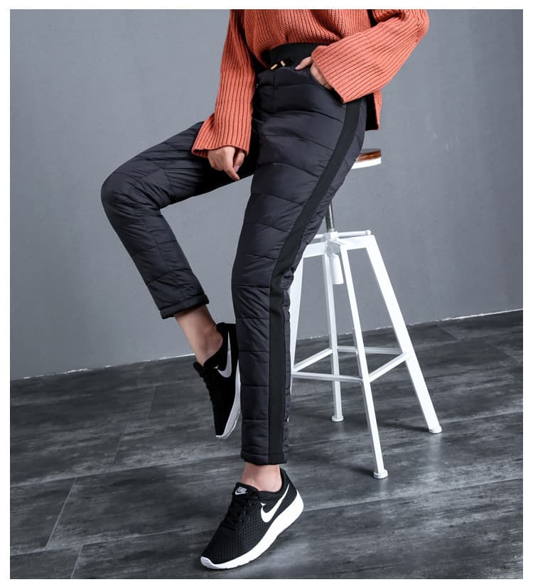 【Bulk Order】Ready Stock Women's Pants Korean Style Thickened Black Women's Long Pants Warm Pants
