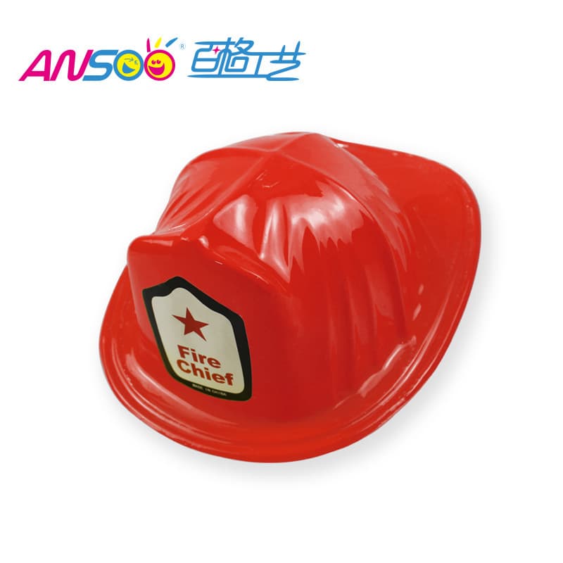 Direct from manufacturer red fireman hats, PVC material children's toy hats for party stage performances.