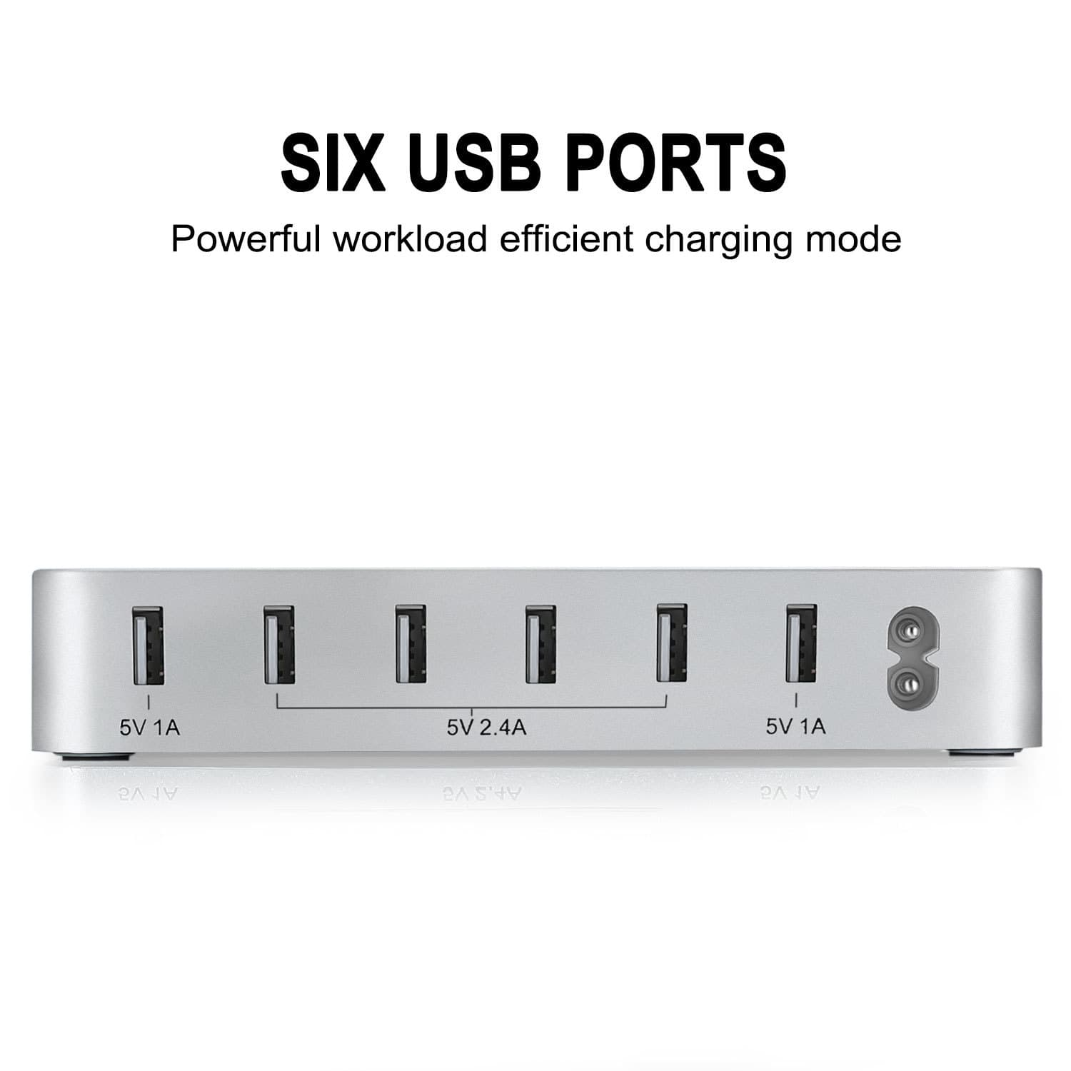 6-Port USB Charger Multi-Port Charger Universal Desktop Charging Stand 6-Port Smart USB Charger Vertical Charger