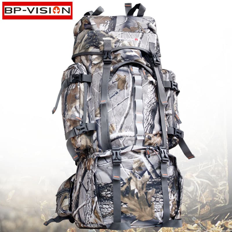 Mountaineering bag 80L backpack outdoor bionic camouflage shoulder hiking cross-country training travel bag Guangzhou wholesale spot