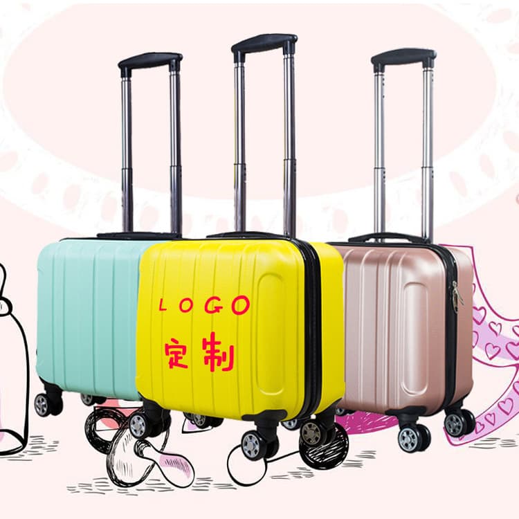 18-Inch ABS Children's Carry-On Suitcase with Universal Wheels Travel Bag Waterproof Anti-Theft Leisure Travel Pure Color