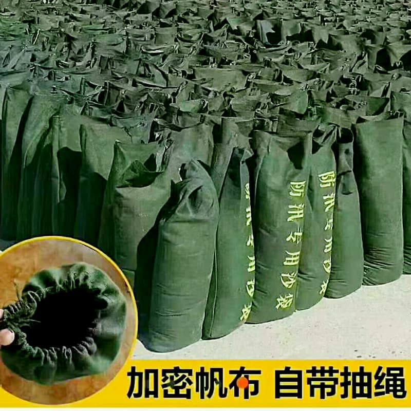 Woven bags, flood control spare military green sandbags, canvas water-resistant sandbags, drawstring flood control sandbags, snake skin bags, sandbags