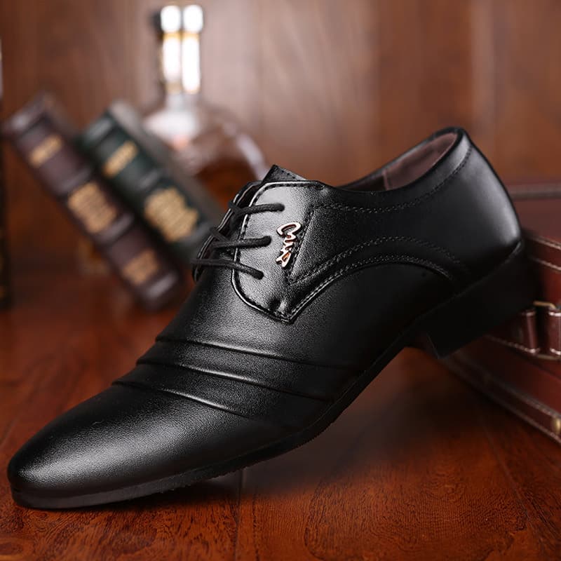 2021 New Men's Business Formal Leather Shoes, Pointed Toe Slip-on Casual Shoes, Men's Wedding Shoes, Dropshipping Available