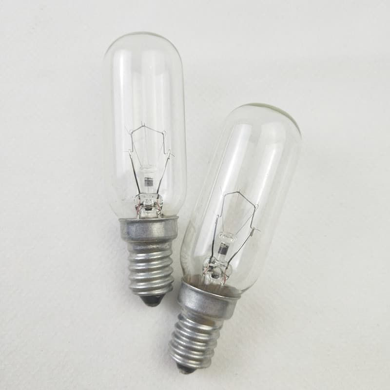 E14 Screw Base Refrigerator Bulb, Tungsten Filament 220V/40W Cylindrical Bulb for Equipment Lighting and Crystal Chandeliers