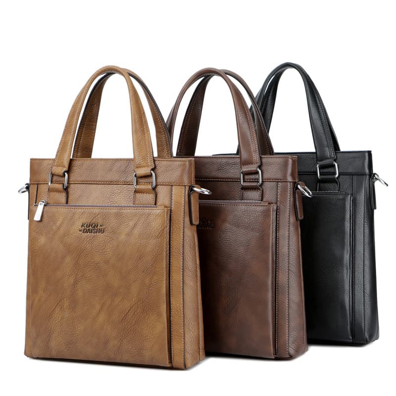 2025 New Coolqi Kangaroo Handbag Men's Fashion Business Bag Retro Shoulder Crossbody Bag Trendy Drop Shipping