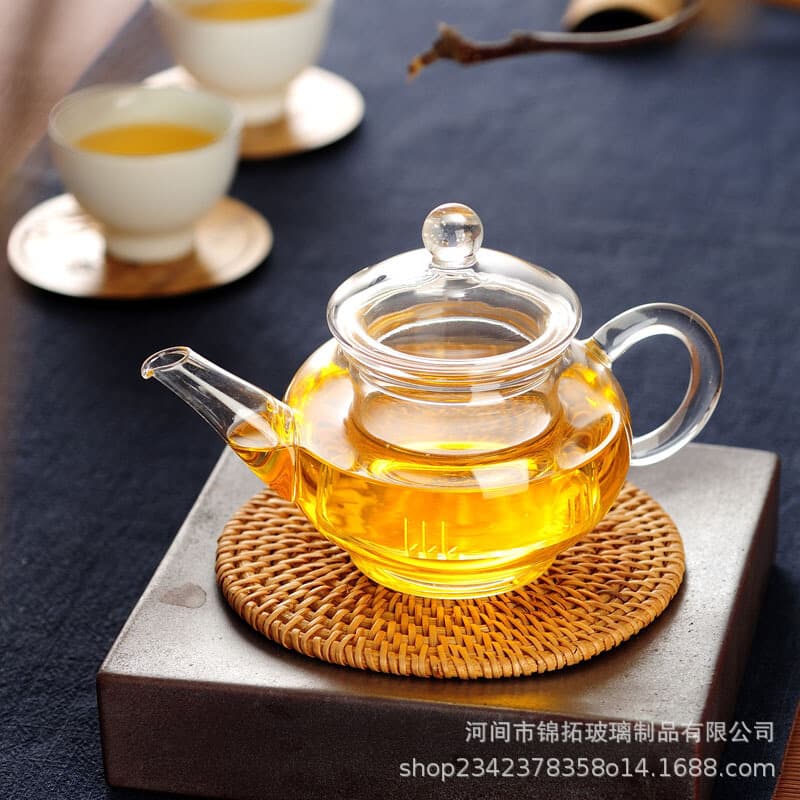 Kung Fu Small Teapot Heat-Resistant Glass High-Temperature Glass Tea Pot Thickened Glass Teapot