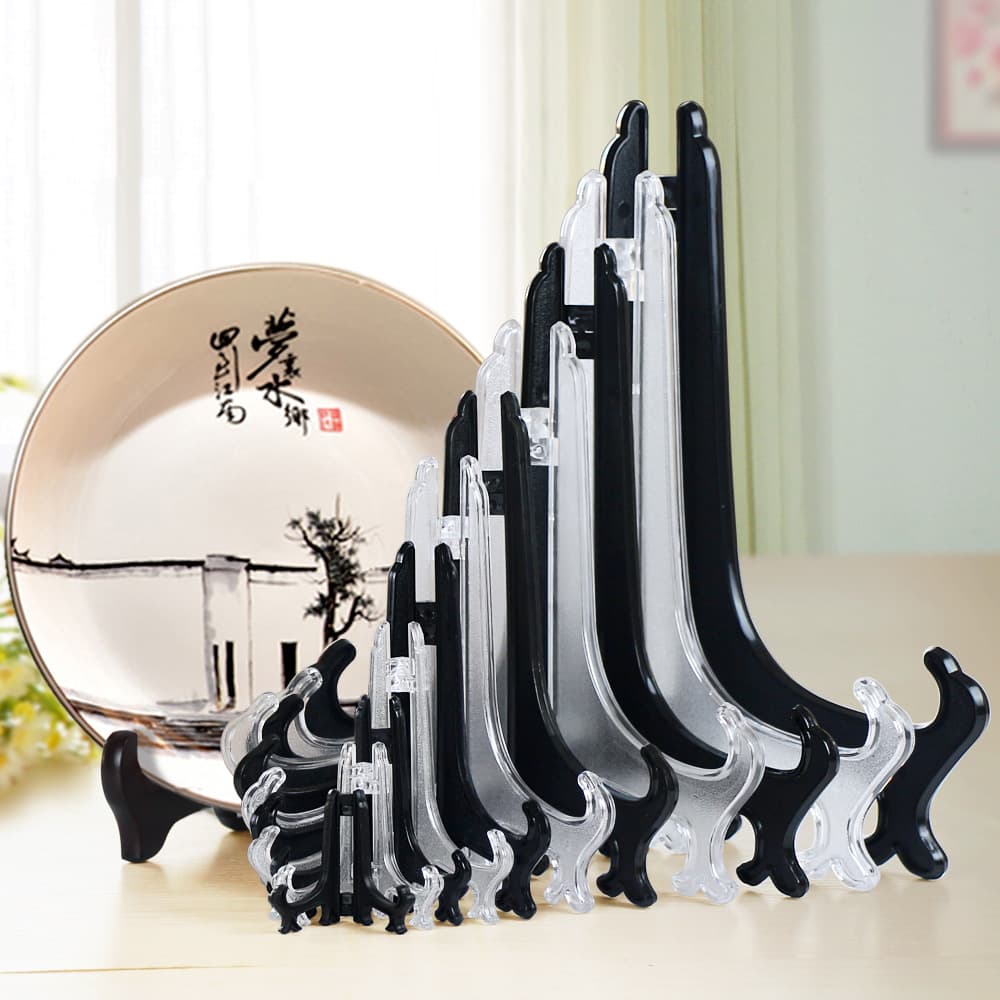 Wholesale ceramic plate stand Pu-erh tea cake display clock craft certificate decoration plastic base