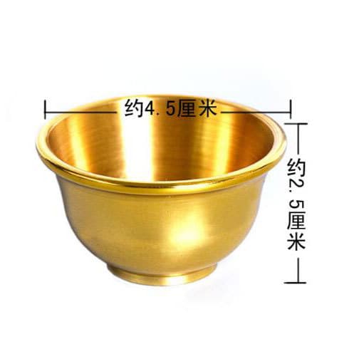 Taiwan Copper Small Tea Cup Guanyin Cup Ancestor Worship Cup Wholesale Ritual Implements Wordless Buddhist Utensils