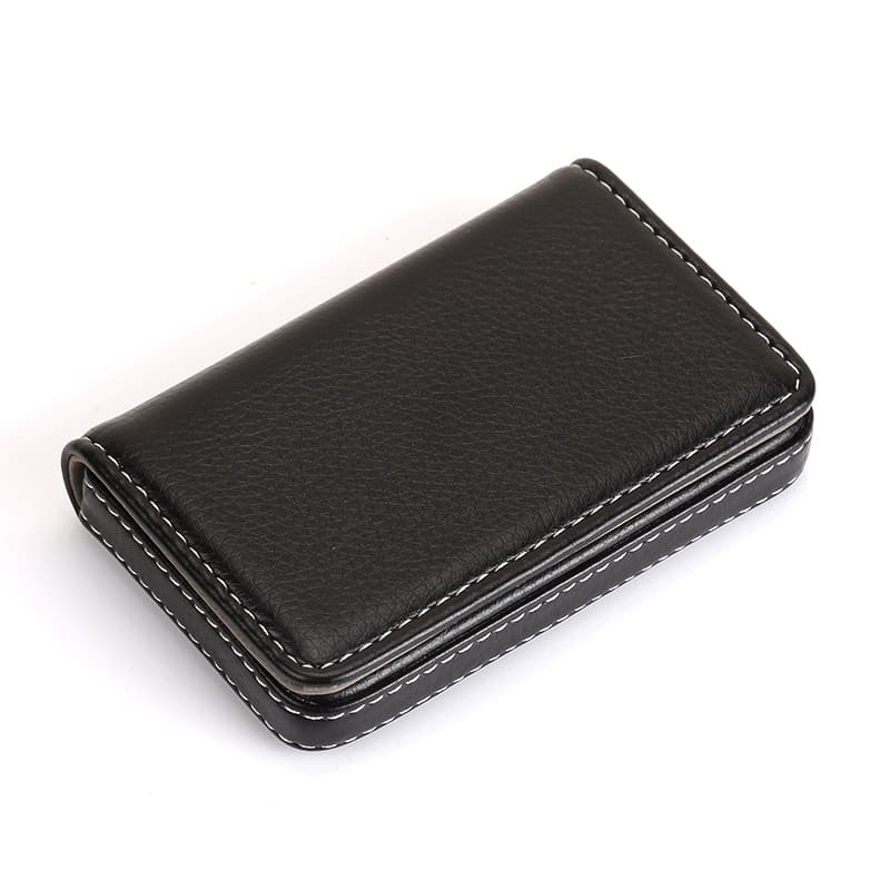 PU Business Card Holder Metal Leather Magnetic Card Case Business Card Holder Fashion Business Card Case Wholesale LOGO PU Card Holder