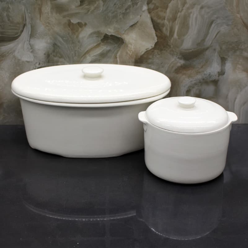 1.6L Oval Ceramic Stewing Pot, Double-Boiler Style for Hotel and Home Kitchen Use, Solid Color, Suitable for Herbal Medicine and Tonic Soups