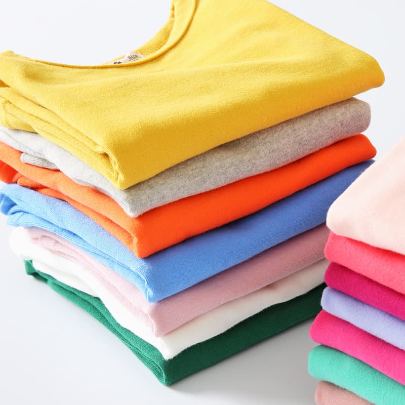 2025 Autumn/Winter Korean Style Girls' Candy Long Sleeve Base Layer, Versatile Candy Basic Boys' Wear Round Neck Brushed T-Shirt
