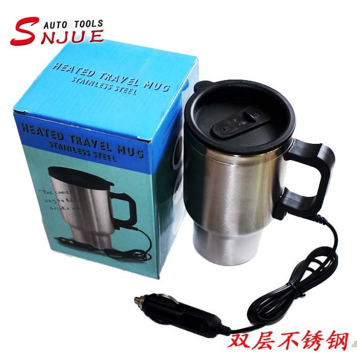Car Double-Layer Stainless Steel Large Capacity Heating Cup Thermal Insulation Cup Vehicle Supplies Electric Heating