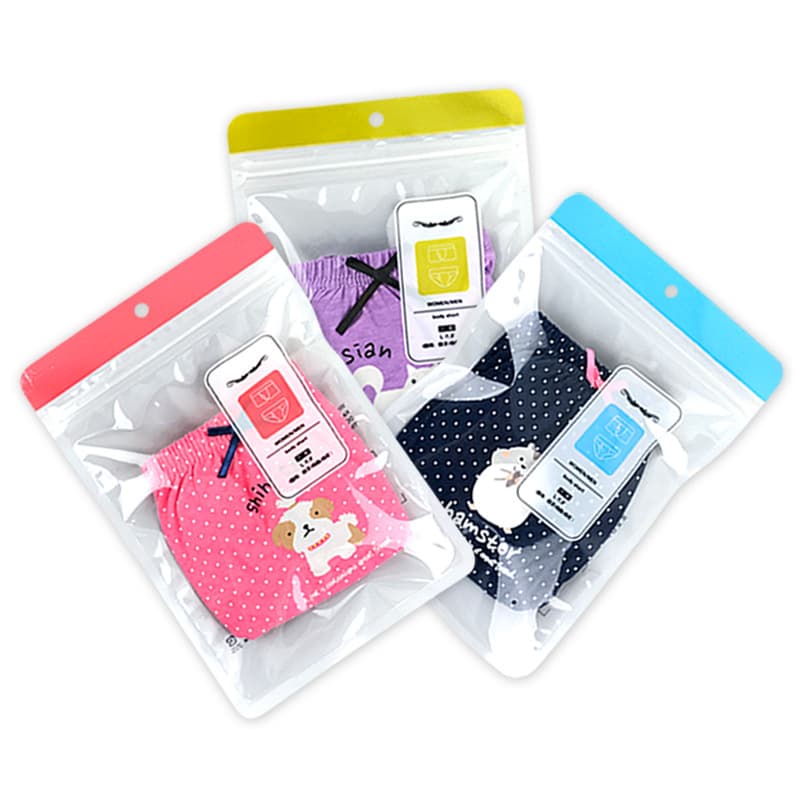 Universal Cute Unisex Underwear Bags, Children's Special English Ziplock Bags, Transparent Premium Plastic Underwear Packaging Bags