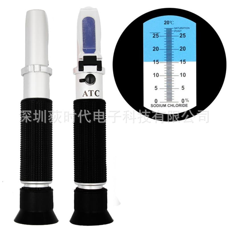Handheld Refractometer 0-28% Salinity Optical Refractometer Salt Concentration Meter Brine Low Salinity Refractometer